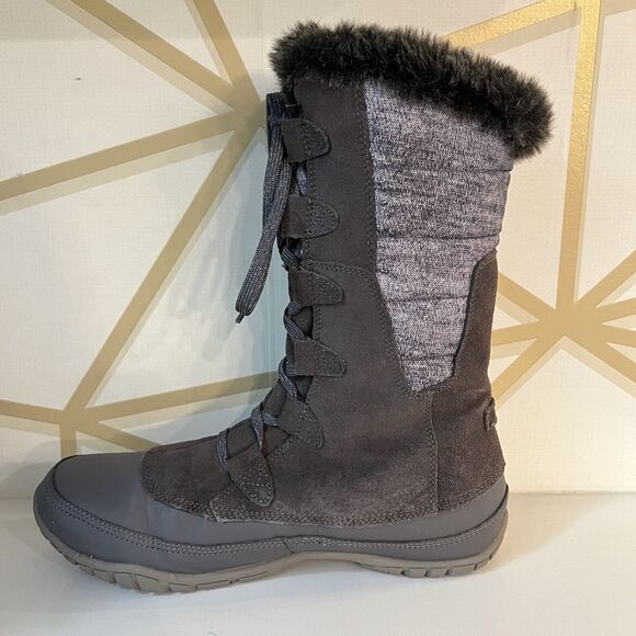 The North Face Nuptse Purna A0Z3 Insulated Waterproof Boots Gray US 9.5 - Picture 8 of 13